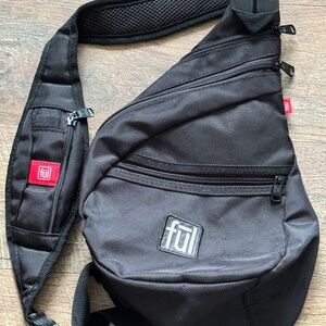 Ful Black Sling Bag Crossbody Backpack – Multi Pocket Travel Everyday Bag